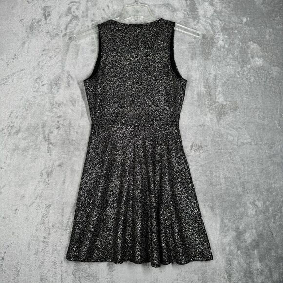 Rue 21 Dress Women Small‎ Black Gold Glitter Skater Party Cocktails Going Out - Picture 3 of 7